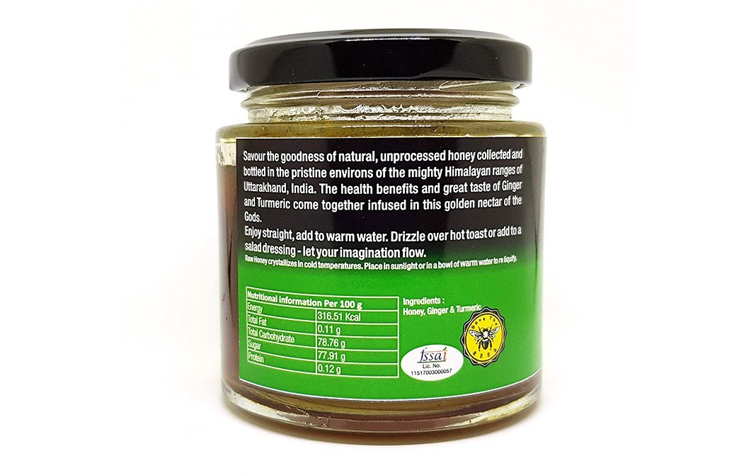 Theo Organics Ginger & Turmeric Infused Honey    Glass Jar  200 grams